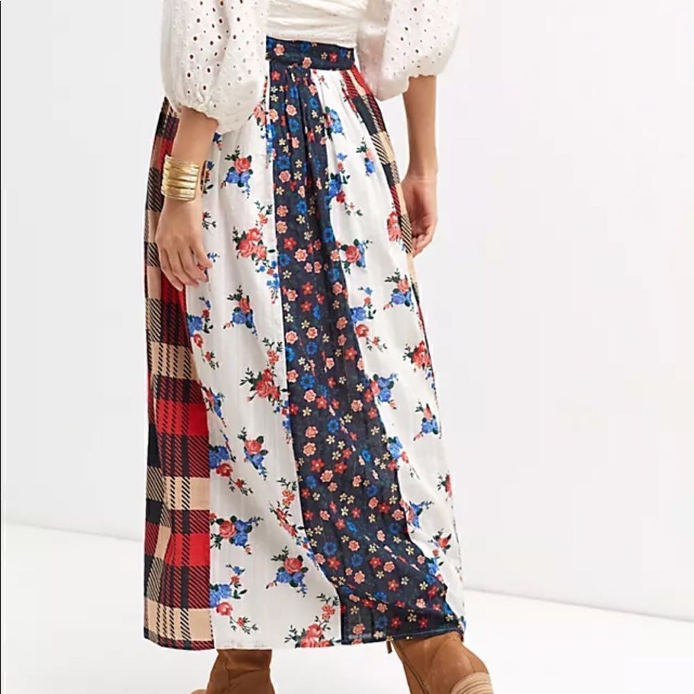 Anthropologie Let me be contrast maxi skirt NWT size small - Picture 2 of 6
